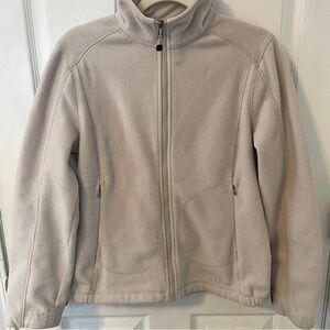 L.L.Bean cream taupe zip up fleece jacket size small